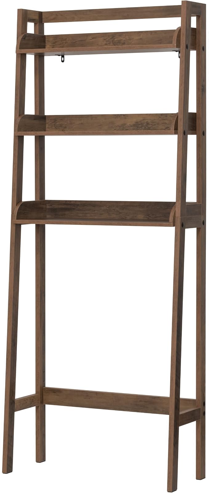 UTEX Over Toilet Bathroom Organizer, 3-Tier Storage Shelf Rack, Wood Grain | Ladder Design, 3 Open Shelves for Towels & Toiletries, FSC-certified Engineered Wood, Adjustable Crossbar, Anti-tip Bracket