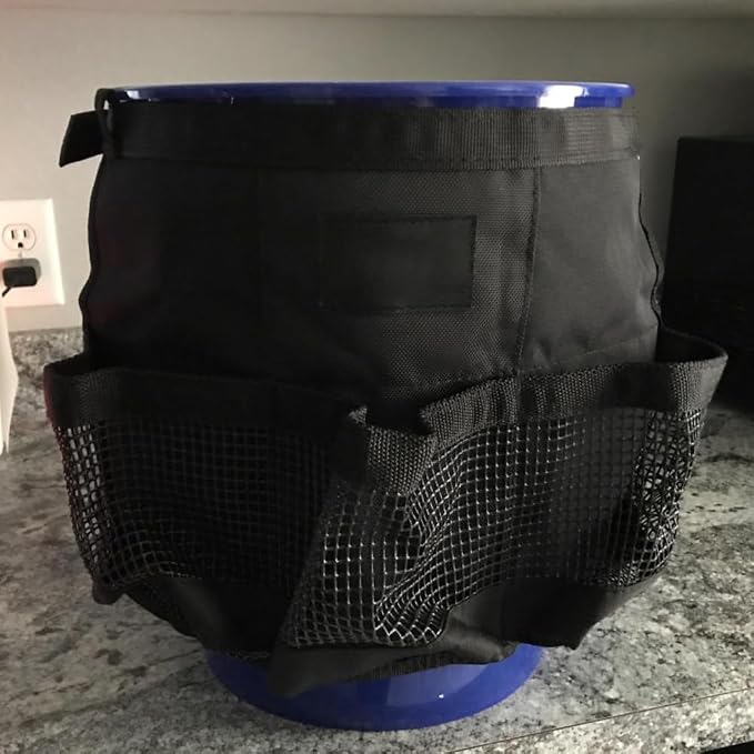 Karlak Fishing Bucket Organizer for 5 Gallon Bucket Ice Fishing Bucket Organizer Tackle Bag with Multi-Pockets for Car Washing, Fishing, Garden