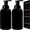 rejomiik 2 Pack Foaming Thick Glass Foam Hand Soap Dispenser for Bathroom or Kitchen Sink, 13 oz Pump Bottles for Hand soap, Body Wash, Matte Black