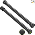 Tension Curtain Rod 2 Pack Small Tension Rods 16 to 26 Inch Black Tension Rod Adjustable Curtain Rod No Drilling Spring Tension Rod Expandable Pressure Tension rods for Closet,Kitchen