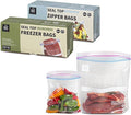 Freezer & Double Zipper Food Storage Bags, Double Combo Pack, Quart and Gallon Sizes, BPA-Free, Heavy Duty (Freezer and Regular)