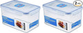 LOCK & LOCK Easy Essentials Food Lids/Pantry Storage/Airtight Containers, BPA Free, Rectangle - 8 Cup - for Cookies, Clear(Pack of 2)