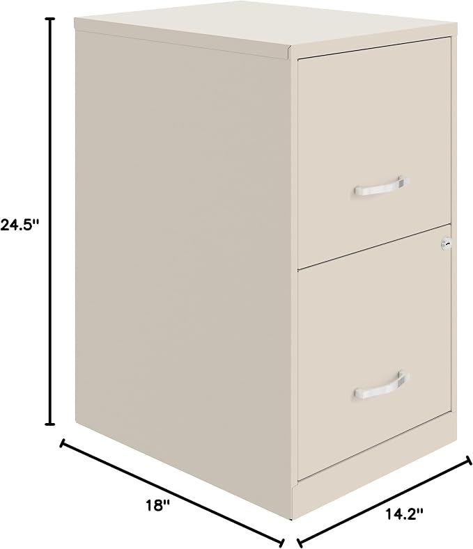 NuSparc 2 Drawer Locking Filing Cabinet | Pre-Assembled Steel Construction | Space-Saving Design is Perfect for Home and Small Office | Letter-Size | Assembled in North America