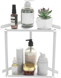 Jesginboo 2 Tier Bathroom Counter Organizer, Vanity Organizer Corner Shelf | Skincare, Makeup Countertop Organizers, Kitchen, Bathroom Counter Storage, White