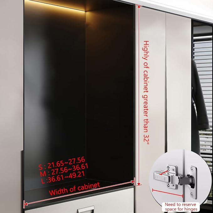 HOWHY Pull Down Closet Rod - Adjustable Side Mounted Closet Rod for Hanging Clothes,Easy to take and store clothes (Widths:27.56~36.61)
