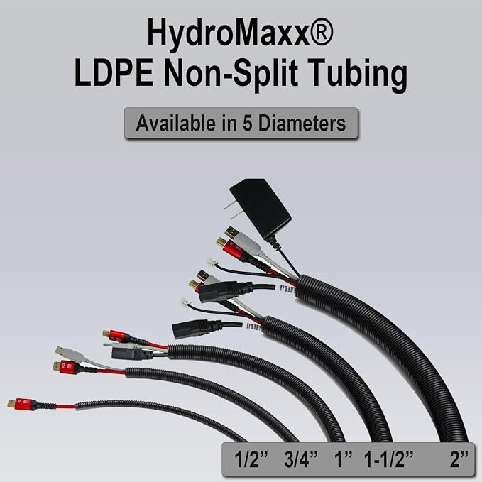 Flexible Polyethylene LDPE NON-Split Corrugated Wire Loom Tubing (1" Dia. x 100 ft, Yellow)