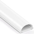 ZhiYo 56in Cord Hider for 2-3 Wall-Mounted TV Wires, 1.2"W x 0.55"H, White | Split-Hinge Design for Easy Installation, Half-Round Glazed Finish Ideal for Wall/Baseboard, Self-Adhesive, 4Pack(14.2" Each)