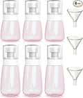 6 Pack Small Spray Bottles - Travel Size 3 Pack 1oz/30ml and 3 Pack 2oz/60ml with 3pcs Funnels, Fine Mist Mini Plastic Refillable Spray Bottles - Pink