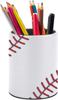 Ball Lace Baseball Pen Holder Pencil Cup for Desk Organizer | Cute Makeup Brush Holder PU Multifunctional Office Suppliesfor Decor Home Classroom School