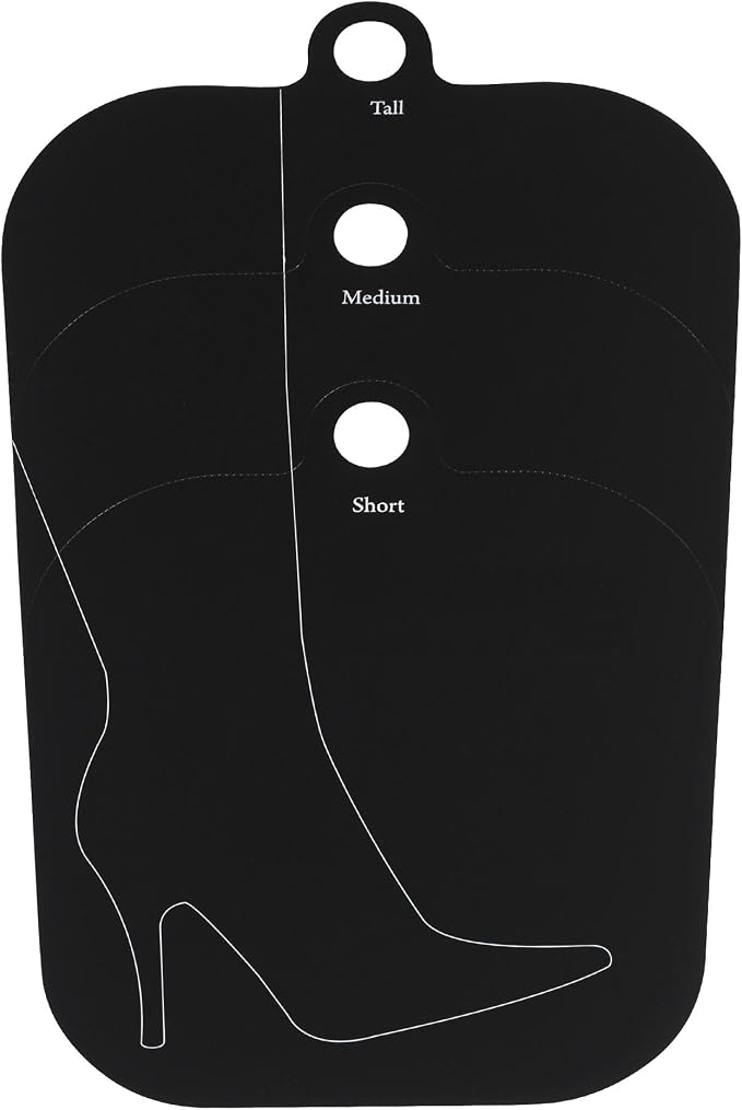 Household Essentials Boot Shapers, Set of 2 Pairs (4 Pieces), Pliable Plastic Boot Inserts, Customizable Height, Keeps Boots Upright and Crease-Free, Black