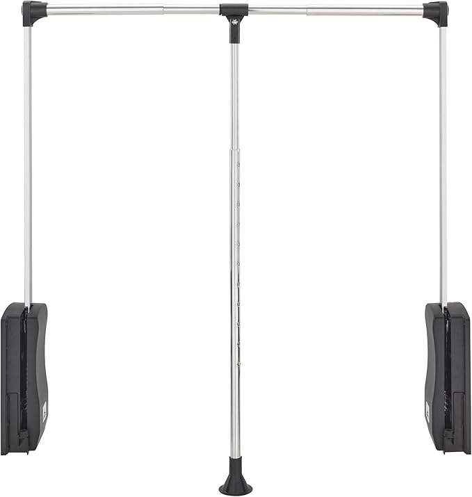 Rev-A-Shelf 26"-35" Pull Down Adjustable Side Mounted Closet Rod with Telescoping Handle for Custom Closet Systems, Min Opening Width of 26", Chrome, CPDR-2635