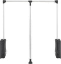 Rev-A-Shelf 26"-35" Pull Down Adjustable Side Mounted Closet Rod with Telescoping Handle for Custom Closet Systems, Min Opening Width of 26", Chrome, CPDR-2635