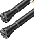 2 Pack Spring Tension Rod 28-48 Inches No Drilling Adjustable Black Spring Loaded Curtain Rod Expandable Extra Long Tension Curtain Rod for Windows,Kitchen,Doorway