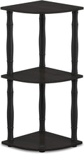 Furinno Turn-N-Tube 3-Tier Corner Display Rack Multipurpose Shelving Unit with Classic Tube, Espresso/Black