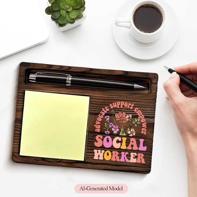 Social Worker Gifts for Women, Appreciation Gifts for Social Worker Advocate Support Empower Sticky Note Holder for Office Cubicle Desk Decor