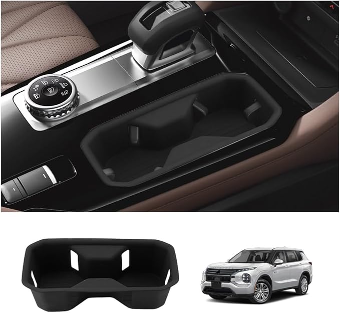 LUWU 2025 Outlander Center Console Cup Holder Compatible with 2025 Mitsubishi Outlander ES/SE/SEL/Trail Edition Accessories Center Console Silicone Cup Holder Insert[NOT FOR 2025 Outlander PHEV&Sport]