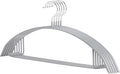 Sweater Hangers No Shoulder Bump, Non-Slip Rubber & Rust-Free Metal | Heavy Duty and Ergonomic Curved for Closet Clothes like Suits Coats Pants Dresses or Shirts, Set of 5, Gray Coated