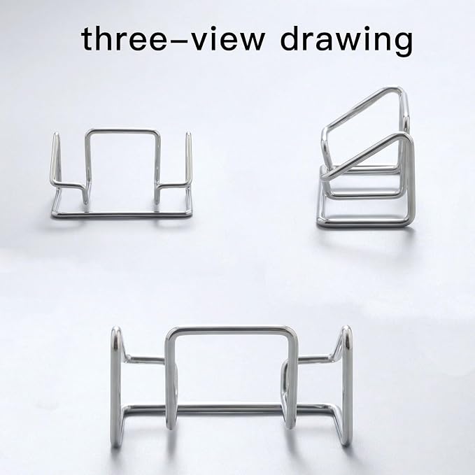 2 Pack Minimalist Metal Business Card Holder, Simple Wire Frame Desktop Organizer for Name Cards, Place Cards and QR Codes, Affordable Elegant Display for Office, Wedding and Home Decor(Silver)