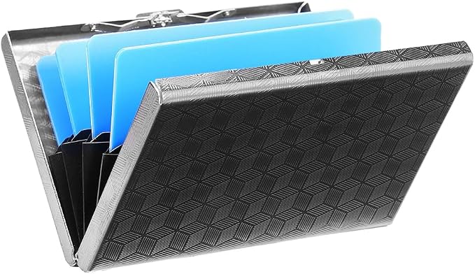 Slim Credit Card Holder RFID Blocking Credit Card Stainless Steel Metal Wallet Business Card Cases with 6 Slots Men for Women