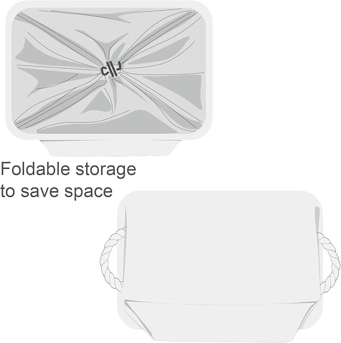 TheWarmHome Storage Basket for Gifts Empty - X Large - 3 Pack 17.7L×13.8W×9.8H in Collapsible Storage Bin for Shelves, Toy Box Storage for Gifts Book Laundry (White)