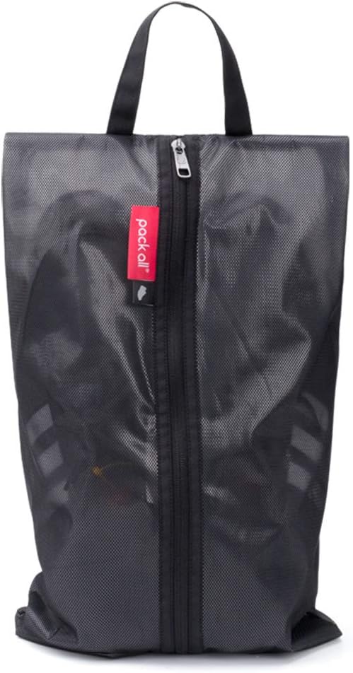 pack all Plus-Sized Shoe Bag for Travel, Water-Resistant Shoe Pouch for Gym, Odor-Resistant Soccer Cleats Bag for Sport (Black, 1-Pack)