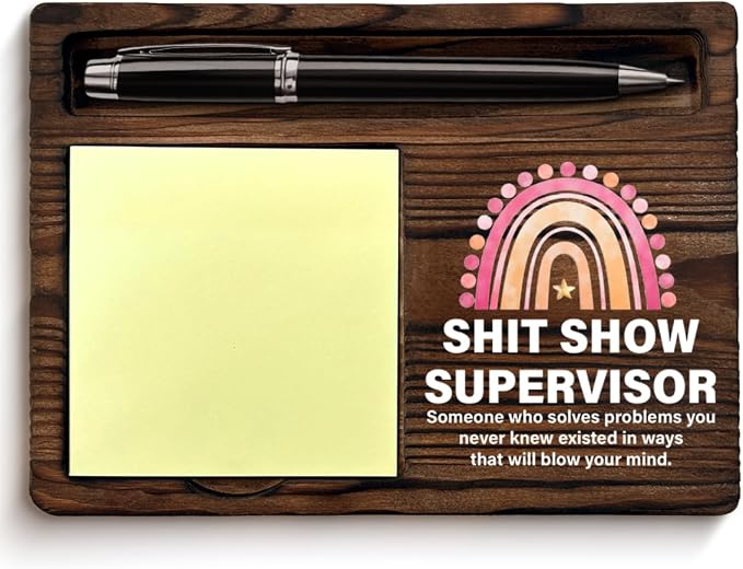 Boss Gifts Funny Sticky Note Holder, Humor Gift for Boss Supervisor Leader Manager Birthday Christmas, Funny Gifts for Bosses Lady Office Post it Note Dispenser for Office Desk Decor
