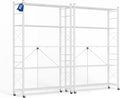 ALANNG 40" W Foldable 5-Tier Storage Shelves on Wheels Adjustable | Removable Metal Rack, Heavy Duty Rolling Organizer for Kitchen, Garage, Closet, Pantry, and Office (White,2 Pack)