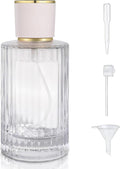 100ml/3.4 Oz Glass Spray Bottle Perfume Atomizer,Refillable Perfume Spray Bottle Perfume Bottles Empty with 3 Kinds of Perfume Dispenser (Round 100ml)