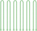 6 PCS 12-Inch Silicone Cable Ties Dia 5mm Reusable Steel-Core Rubber Twist Ties Bendable Cable Ties for Bundling and Holding, All Purpose Cord Tie for Indoor and Outdoor (Green)