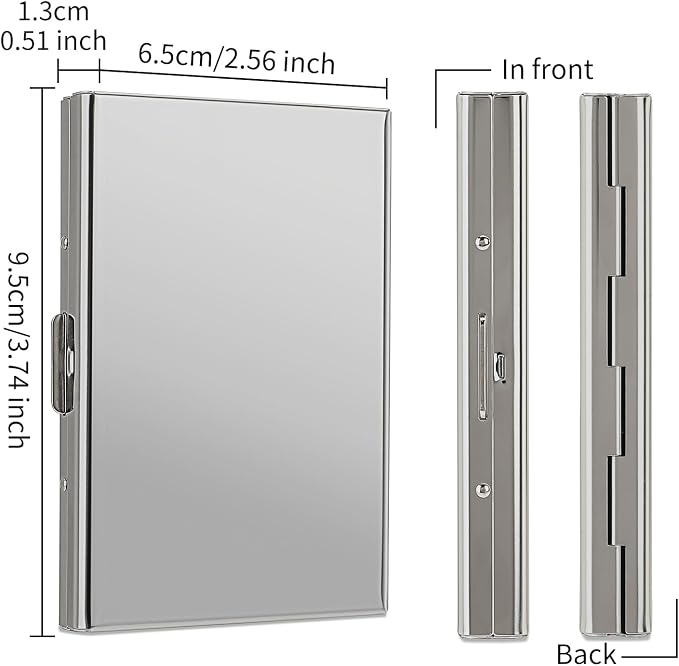 Stainless Steel Credit Card Wallet RFID Blocking Metal Case Pocket Business Card Holder for Women and Men