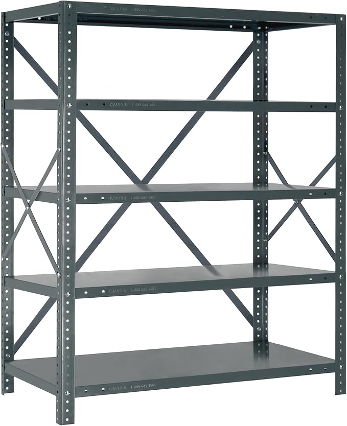 Quantum Storage Systems 39-1236-5 IRONMAN Solid Heavy Duty 5 Shelves 39" H x 36" W x 12" D
