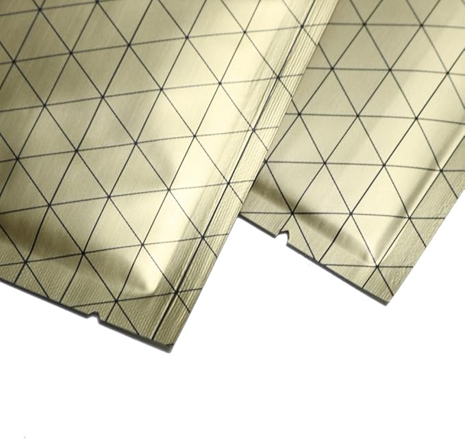 100 PCS 4 Mil Thick Open Top Heat Seal Bags, PET+AL+PE Mylar Bags with Easy Tear Notch, Resealable Heat Sealable Pouch for Food Storage, Packaging, Not Vacuum Bags (Gold, 8 * 12CM/3.2"*4.7")
