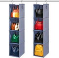 Hanging Closet Organizer Storage Shelf Rack Bag Sweater Hat Shoe | Hang Closet Organization Storing Shelves Rack Display, for Purse Handbag Clothes Hats Shoes, Space Saver Oxford Cloth 2 Pack