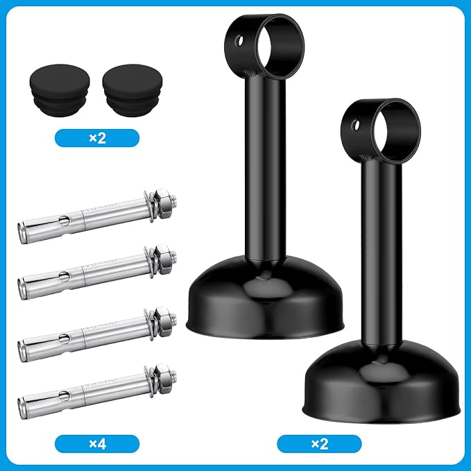 Wonderjune Closet Rail Hanging Closet Rod, 41" Any Angle Clothes Hanging Rail Under Stairs Storage Sloped Ceiling Mount Clothes Rod for Under Stairs Attic Bedroom Wall Mount(Black)
