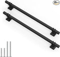 25 Pack 10 Inch (256mm) Black Cabinet Handles & Drawer Pulls - Matte Black Kitchen & Dresser Hardware
