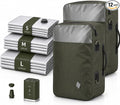 12 Travel Vacuum Bags with Pump for Travel Camping Sports Business TPU&PAPE Space Saver 2 Pack Storage with Portable Air Pump, Compression Packing for Clothes, Luggage, Suitcases - Green 48L