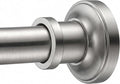 BRIOFOX Brushed Nickel Tension Curtain Rod 24 to 110 Inch(2-9.1ft) - Stainless Steel Spring Tension Shower Curtain Rod, No Drilling Tension Rod for Curtains or Windows