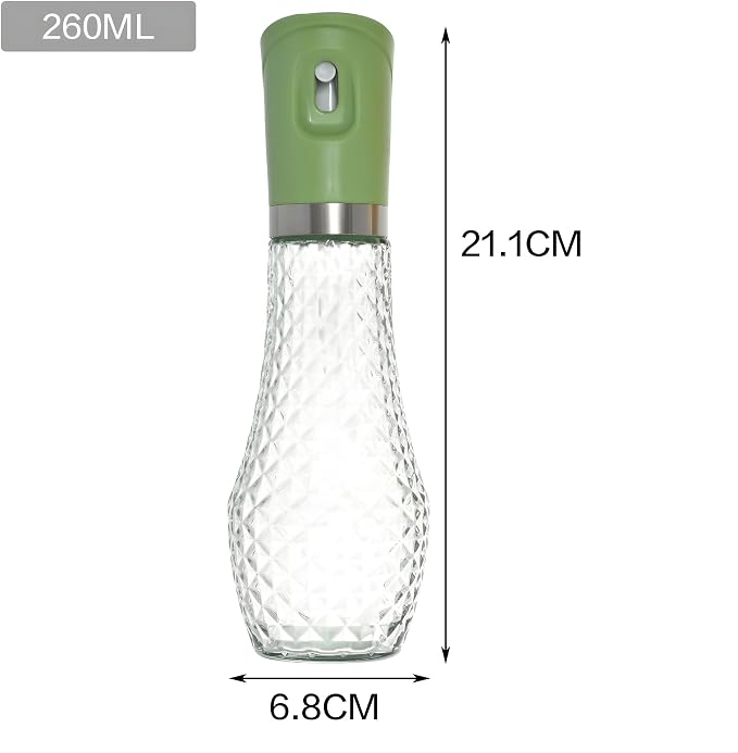 ELM & ASH Glass Olive Oil Sprayer for Cooking, 260ml Fine Mist Spray Bottle for Air Fryer, Salad, Vinegar & BBQ