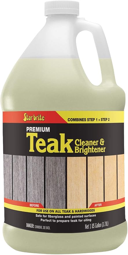 STAR BRITE Teak Cleaner & Brightener, Restore Weathered Wood, 128 OZ (094900)