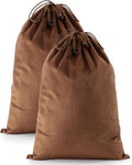 2 Pcs Shoe Bags for Travel, Dust Velvet Bag, Mocha Mousse, 17.3x12.6 Inch | Washable & Reusable Travel Shoe Bags, Dustproof Shoe Bags with Drawstring Closure, Suitable for Travel, Home Storage
