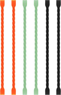 6 PCS 6-Inch Silicone Cable Ties Dia 5mm Reusable Steel-Core Rubber Twist Ties Bendable Cable Ties for Bundling and Holding, All Purpose Cord Tie for Indoor and Outdoor (Orange,Green,Black)