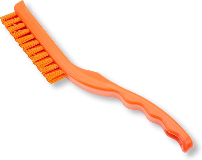SPARTA Detail Brush Grout Brush, Crevice Brush with Hanging Hole for Bathroom, Kitchens, Countertop, Plastic, 9 Inches, Orange, (Pack of 6)