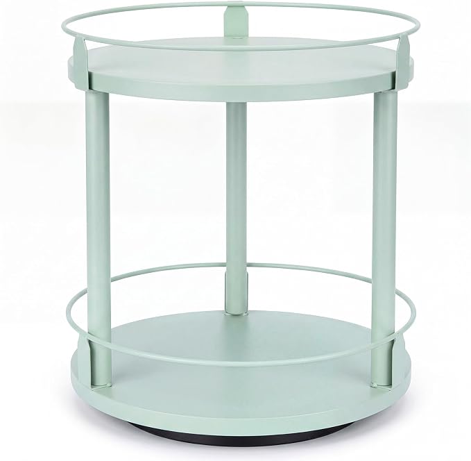 Mint Green Lazy Susan Organizer 2 Tier, Spice Rack Lazy Susan Organizer for Cabinet 10 Inch Rotating Spice Holder for Kitchen Countertop Pantry Dining Table Coffee Bar Storage