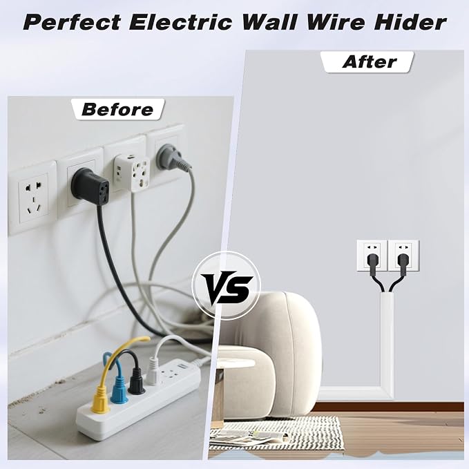 39" Silicone Cord Hider for Wall Mount TV,Large Self-Adhesive Cable Hider for 2-3 Cords,Cable Management Under Desk,Cord Organizer,Cable Raceway Home & Office Trim,Cord Concealer Channel,White