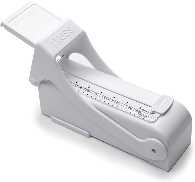 KitchenArt Buttermate Butter Cutter Slicer, Measuring Dispenser and Keeper, White