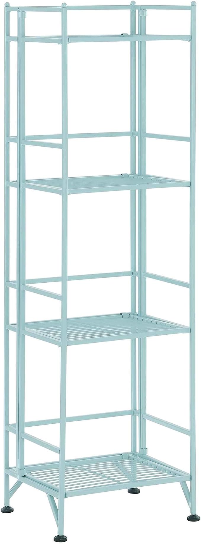 Convenience Concepts Xtra Storage 4-Tier Folding Metal Shelf, Seafoam, 13D x 11.25W x 45H in
