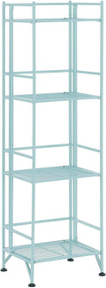 Convenience Concepts Xtra Storage 4-Tier Folding Metal Shelf, Seafoam, 13D x 11.25W x 45H in