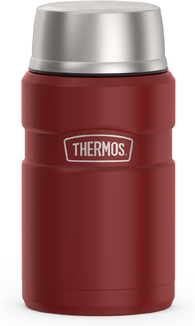 THERMOS Stainless King Vacuum-Insulated Food Jar, 24 Ounce, Matte Red