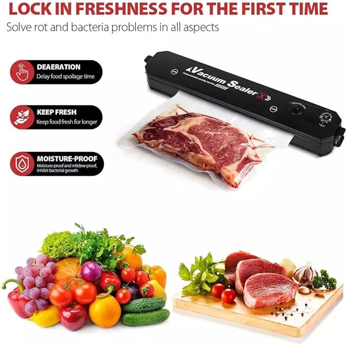 Portable Vacuum Sealer, Automatic Sealer for Food Storage, Easy to Use Compact Food Preservation Sealing Machine for Home & Kitchen