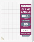 NextDayLabels 1x1 Inch Square Stickers White Blank Labels for Laser Inkjet Printer - 80 Per Sheet Self-Adhesive Color Coding Inventory Barcode Made in USA - 8,000 Labels